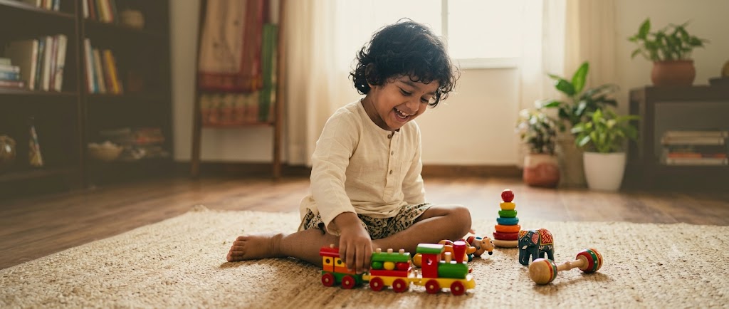 wooden toys, safe for kids, helps in brain development, avoids screen time